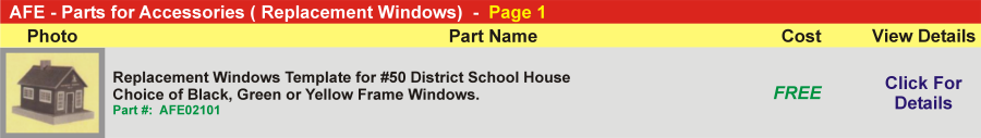 Replacement Windows Template for #50 District School House,