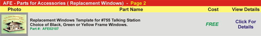 Replacement Windows Template for #755 Talking Station,